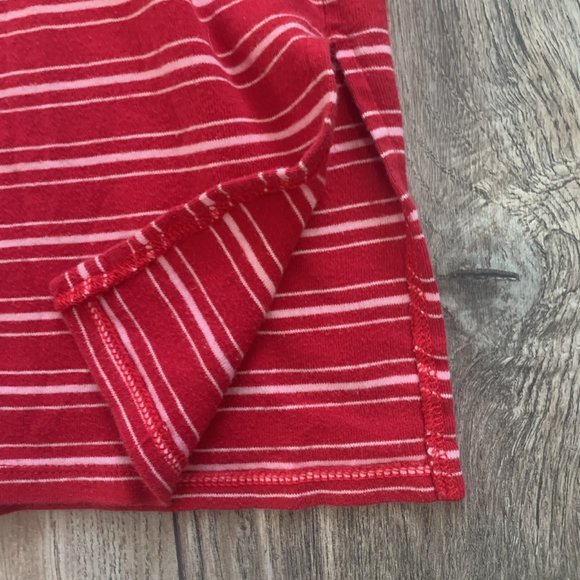 VICTORIA'S SECRET LONG SLEEVE RED/WHITE STRIPE V-NECK T-SHIRT NIGHTGOWN SMALL - Picture 3 of 6